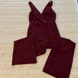 Maroon Jumpsuit perfect for Thanksgiving or the holidays!
